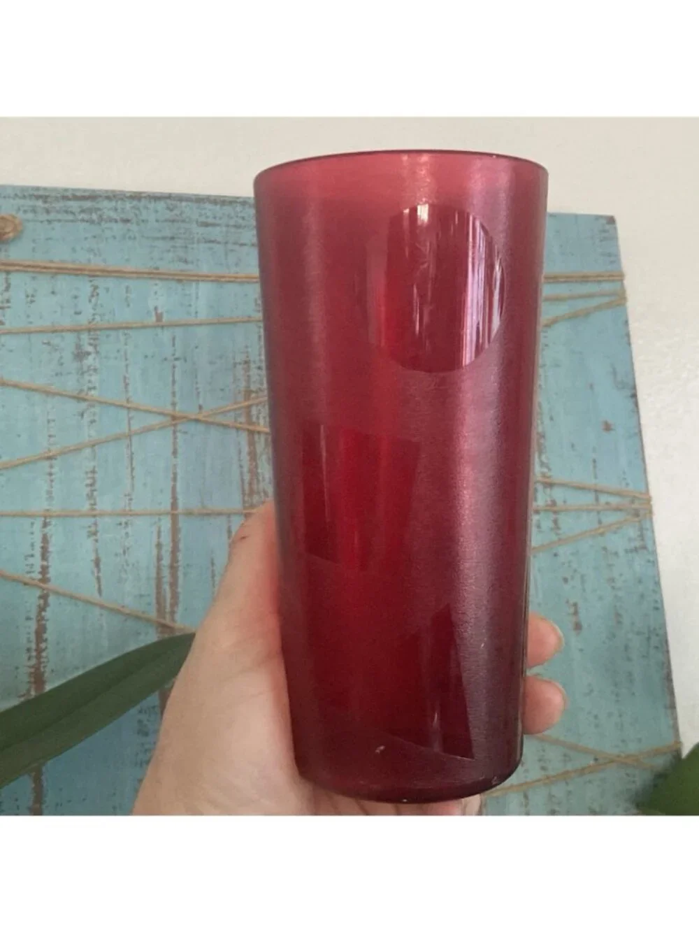 Tupperware Acrylic 4 Tumbler Cups Jewel Tone Jazzy Geometric 14oz.